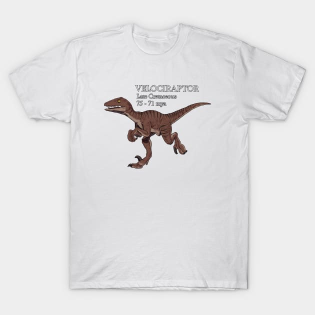 Realistic drawing of velociraptor T-Shirt by Modern Medieval Design